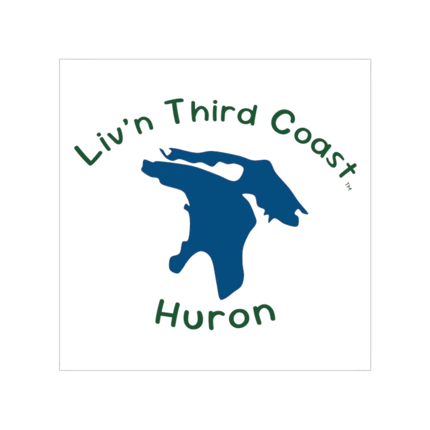 My Coast Lake Huron Transparent Outdoor Sticker, Square, 1pc