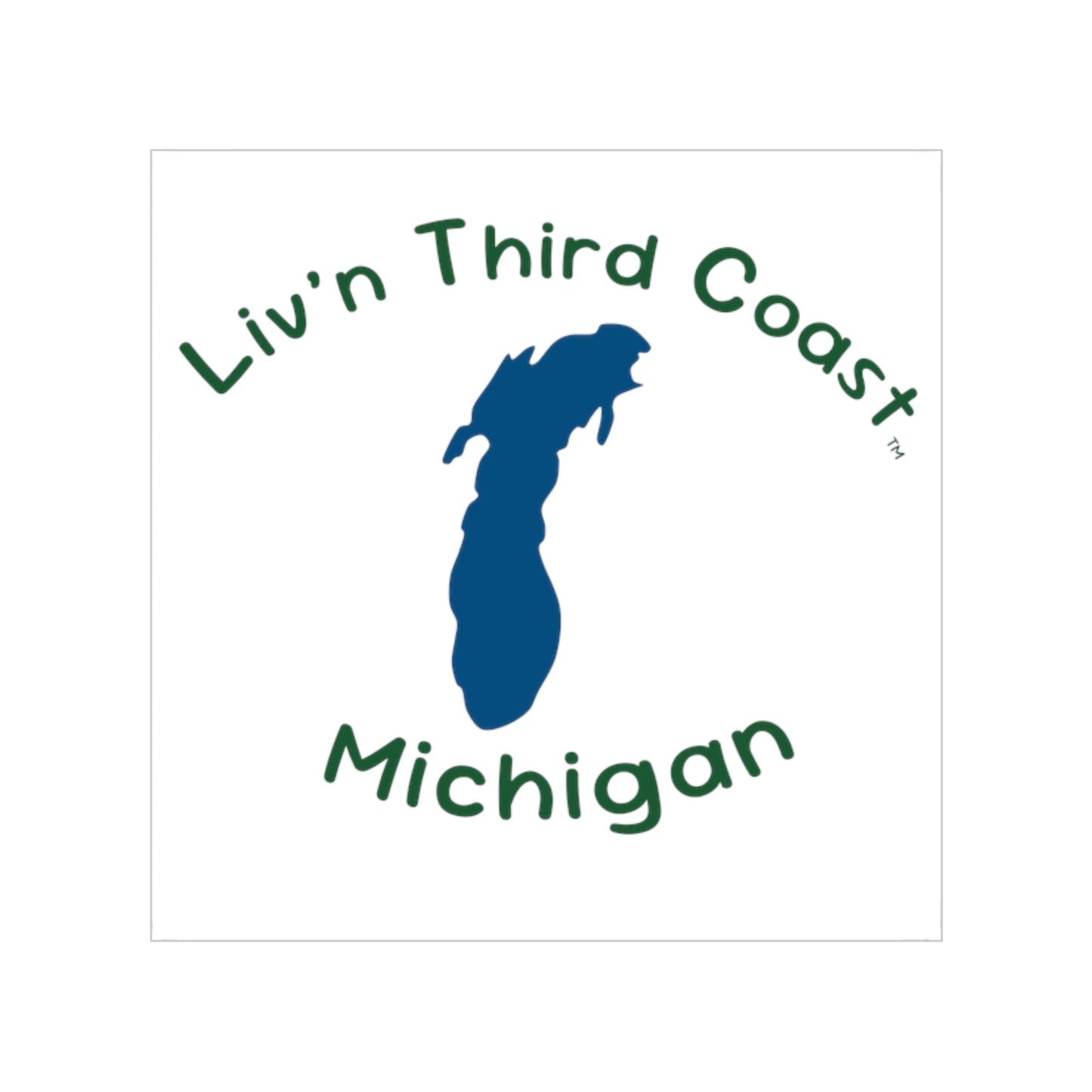 My Coast Lake Michigan Transparent Outdoor Sticker, Square, 1pc