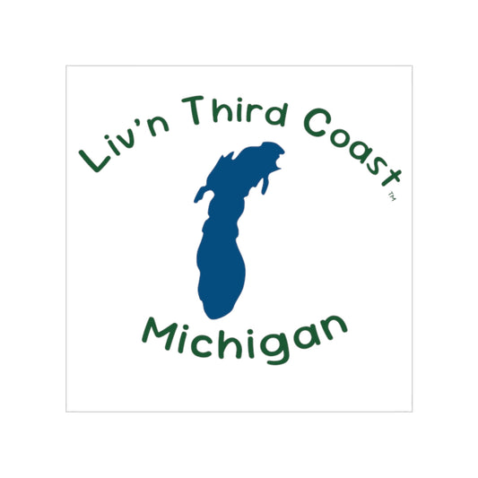 My Coast Lake Michigan Transparent Outdoor Sticker, Square, 1pc